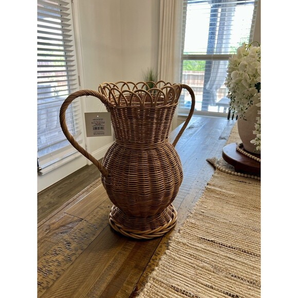Coastal Large Rattan Vase Natural - Threshold NEW - Picture 5 of 6